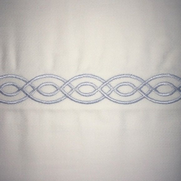 Emb Hem Charter Club Sleep Luxe WHITE + BLUE 800 TC CAL KING Sheet Set 16" Deep - Picture 3 of 7